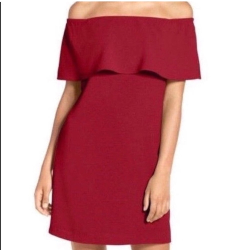 CHARLES HENRY Off The Shoulder Red Dress XS